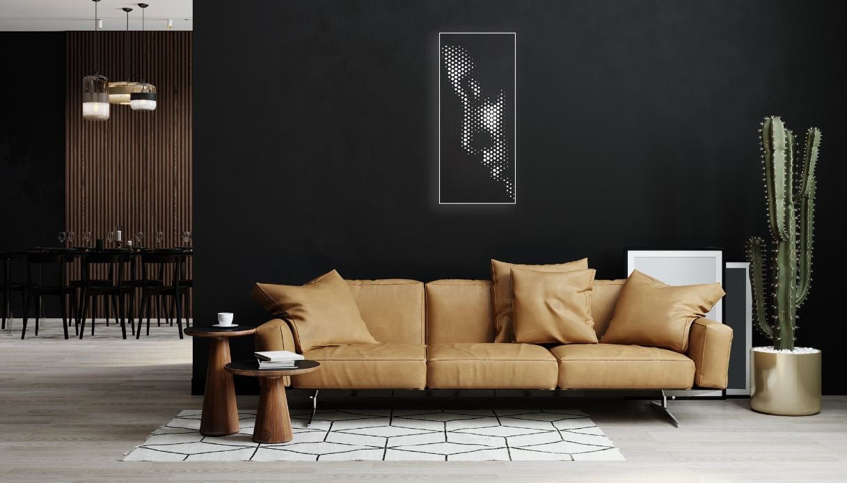 Scultura in Metallo "Volto Femminile Moderno" - Arte Murale Astratta per Arredamento di Design - REND - ART