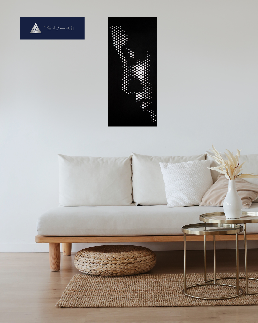 Scultura in Metallo "Volto Femminile Moderno" - Arte Murale Astratta per Arredamento di Design