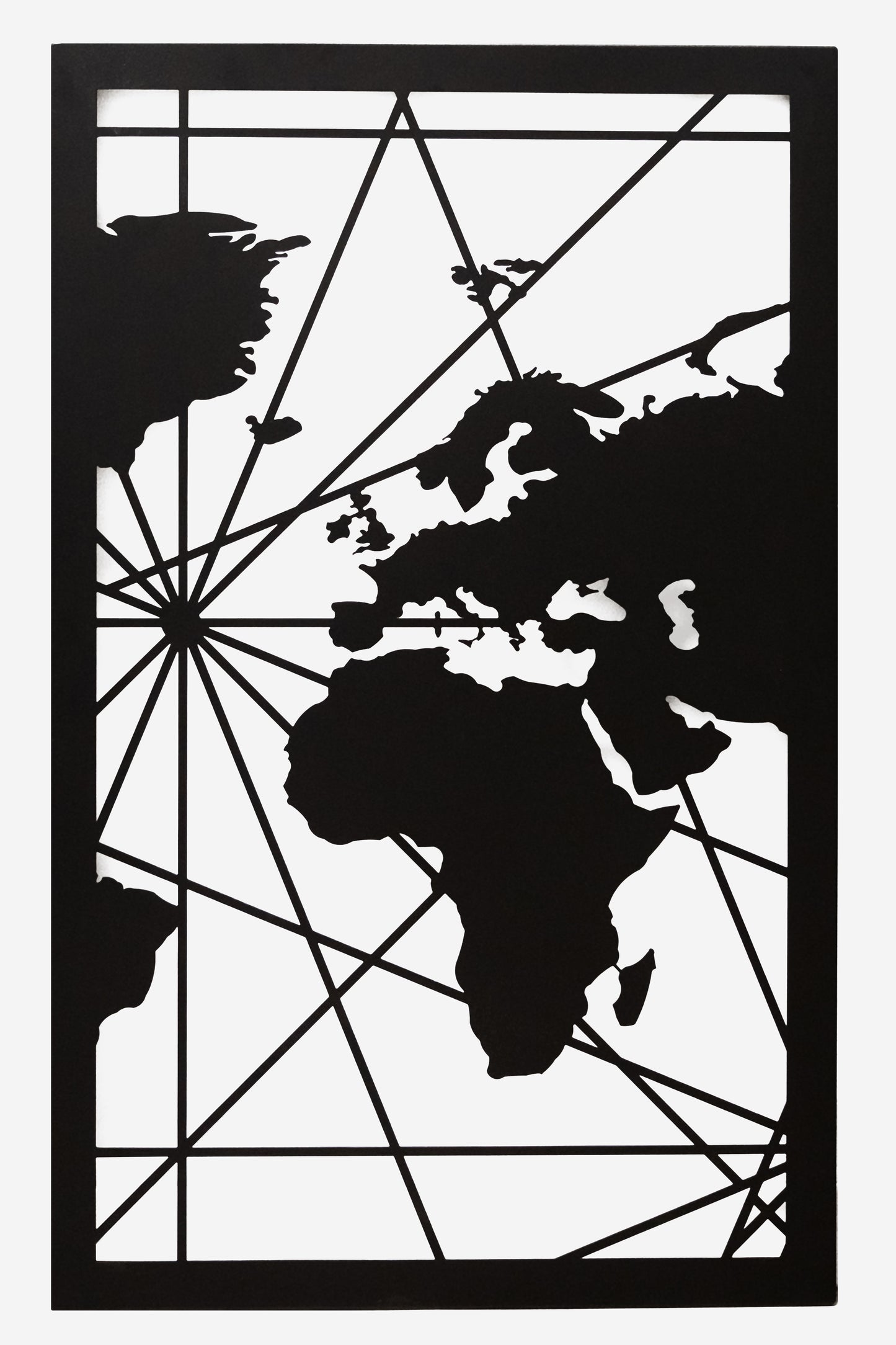 Quadro in Metallo XL "Planisfero 3D"