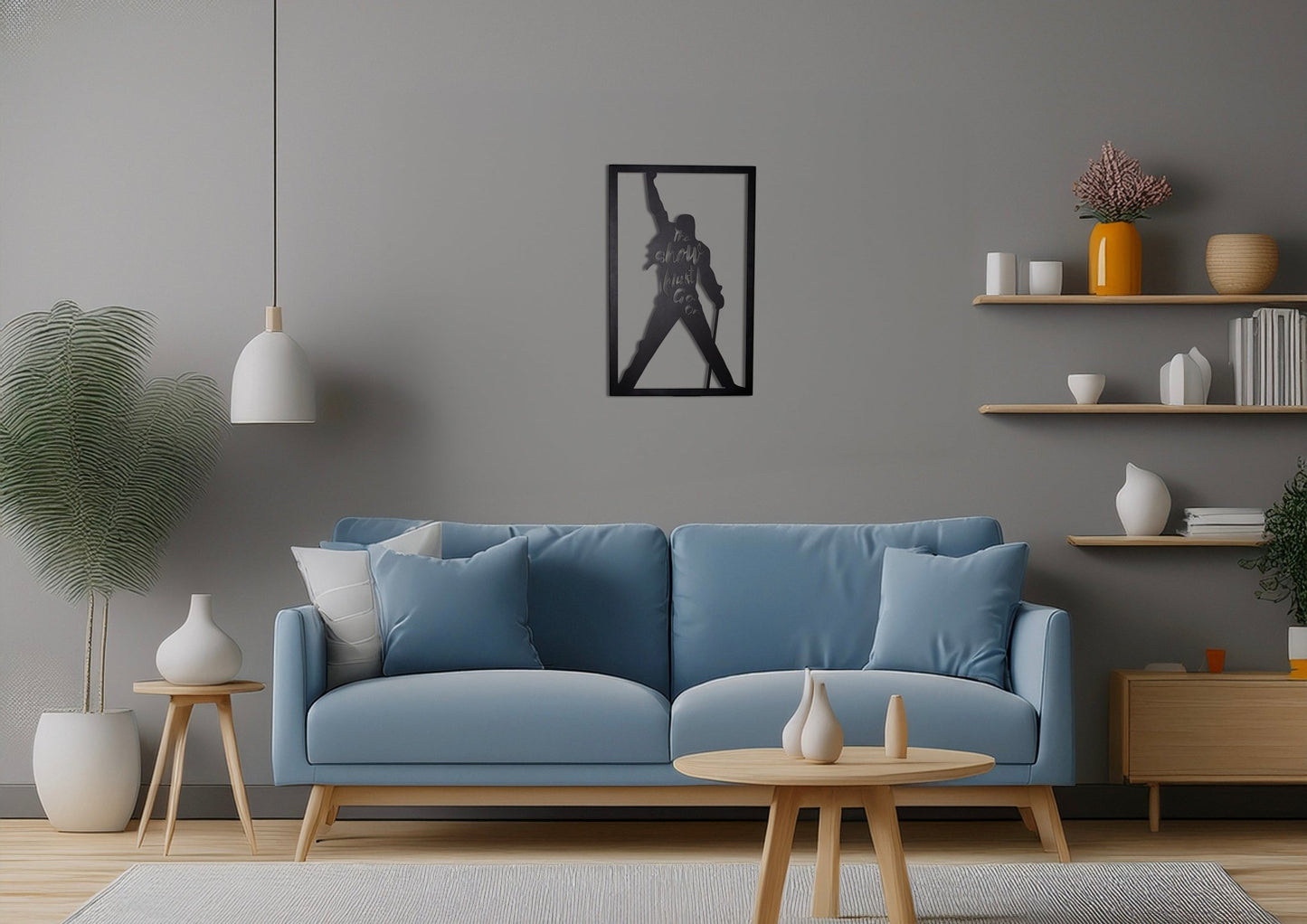 Scultura in Metallo "Icona Rock Leggendaria" – Arte Murale Freddie Mercury in Acciaio - REND - ART