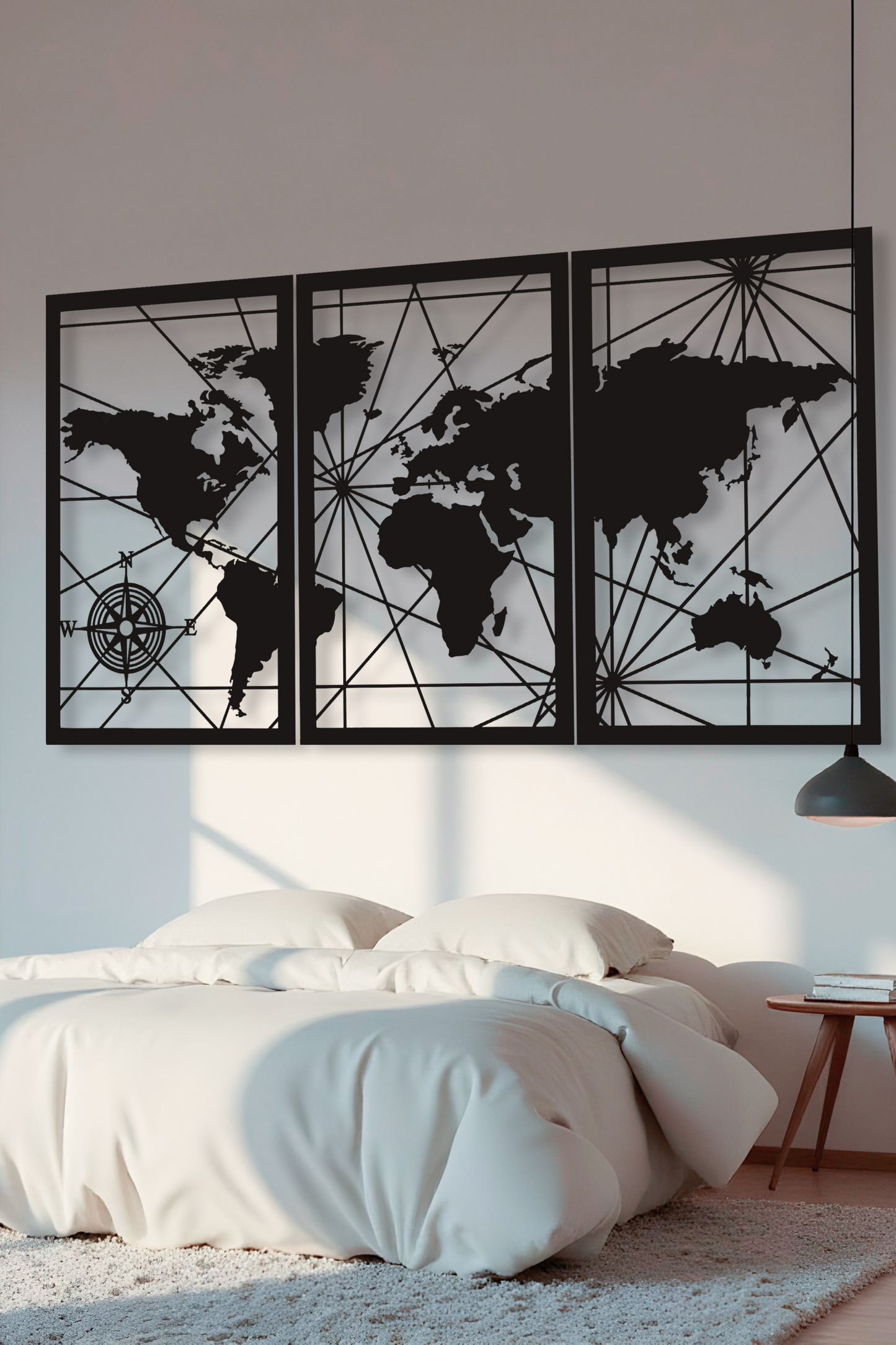 Quadro in Metallo XL "Planisfero 3D"