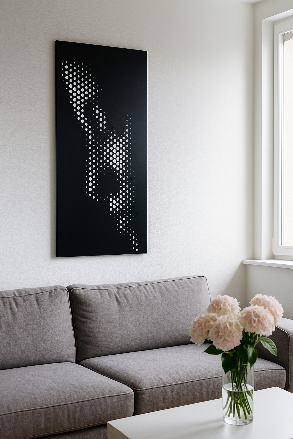 Scultura in Metallo "Volto Femminile Moderno" - Arte Murale Astratta per Arredamento di Design
