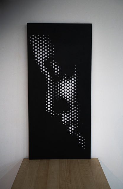 Scultura in Metallo "Volto Femminile Moderno" - Arte Murale Astratta per Arredamento di Design