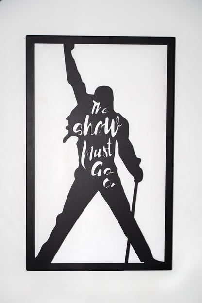 Scultura in Metallo "Icona Rock Leggendaria" – Arte Murale Freddie Mercury in Acciaio