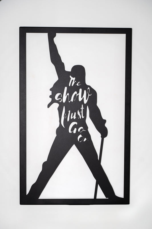 Scultura in Metallo "Icona Rock Leggendaria" – Arte Murale Freddie Mercury in Acciaio