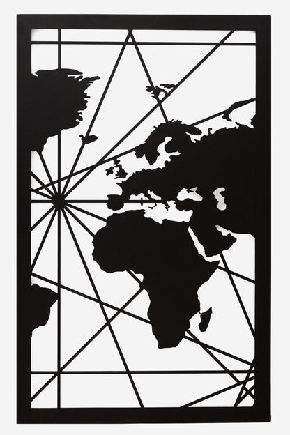 Quadro in Metallo XL "Planisfero 3D"